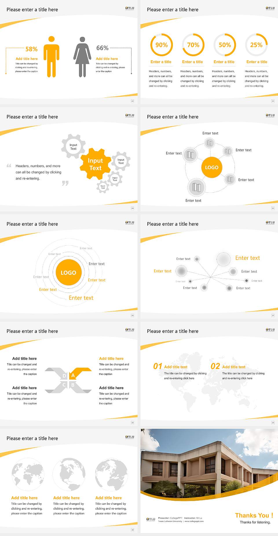 Texas Lutheran University Course/Courseware Creation PPT Template4:3 ratio PPT effect preview image4