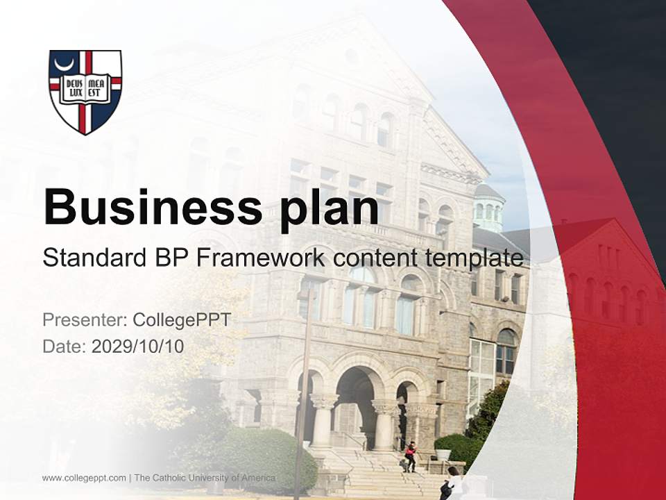 The Catholic University of America Competition/Entrepreneurship Contest PPT Template4:3 ratio PPT effect preview image9