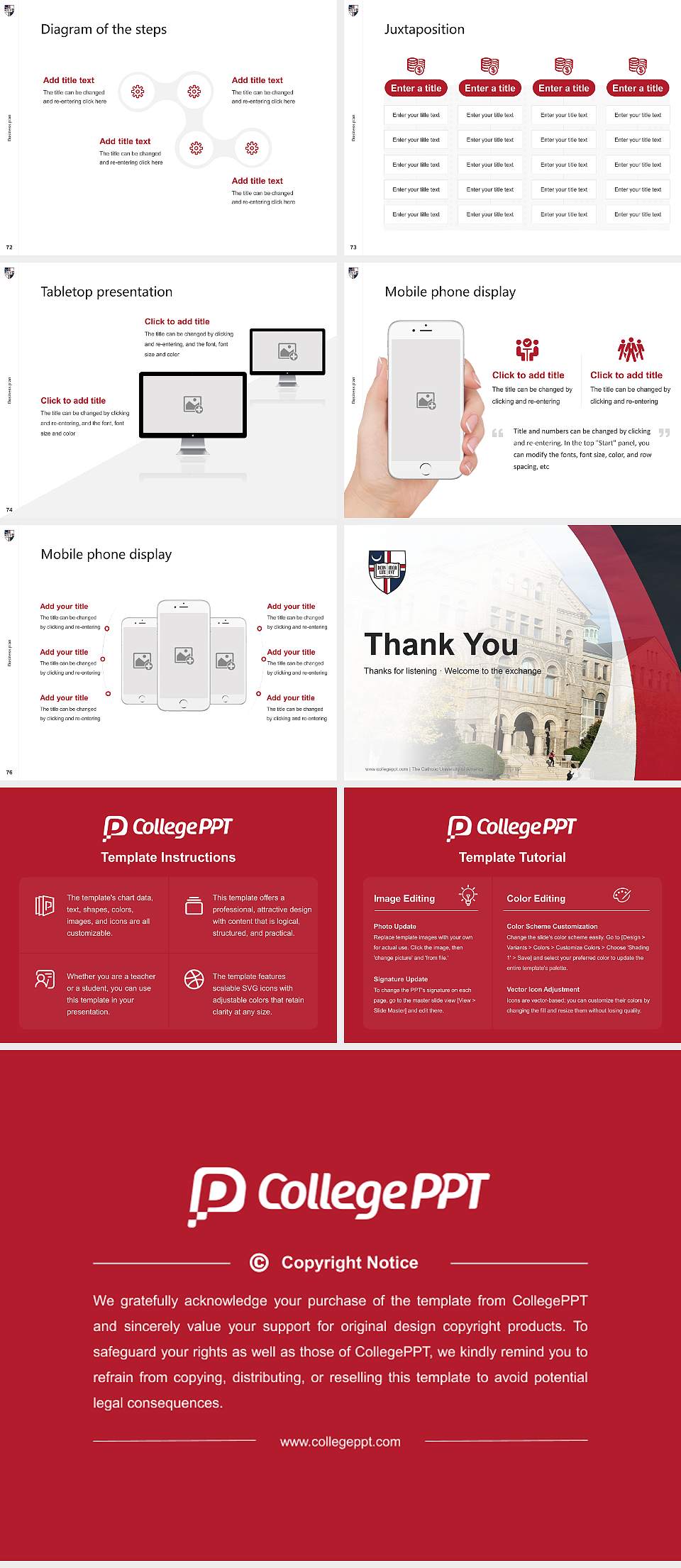 The Catholic University of America Competition/Entrepreneurship Contest PPT Template4:3 ratio PPT effect preview image9