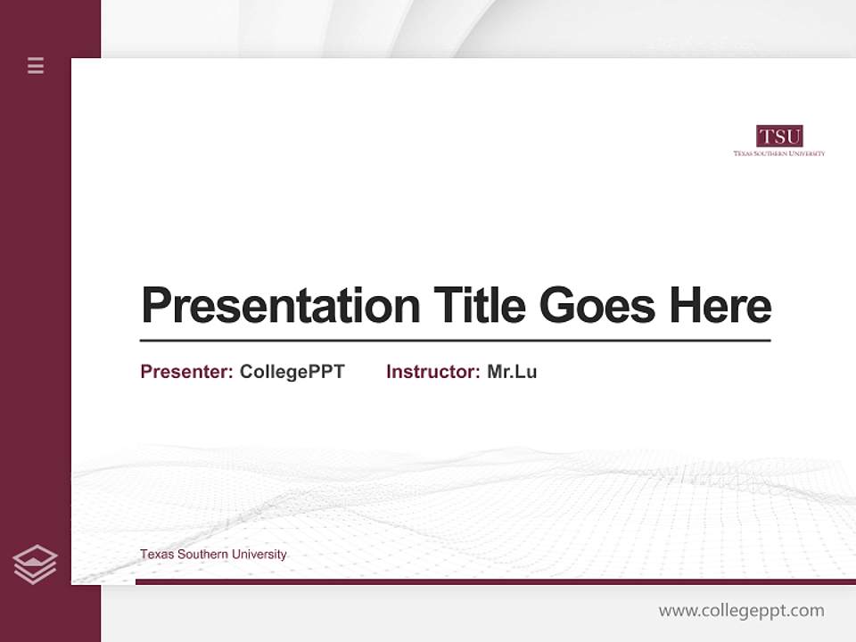 Texas Southern University Thesis Proposal/Graduation Defense PPT Template4:3 ratio PPT effect preview image5