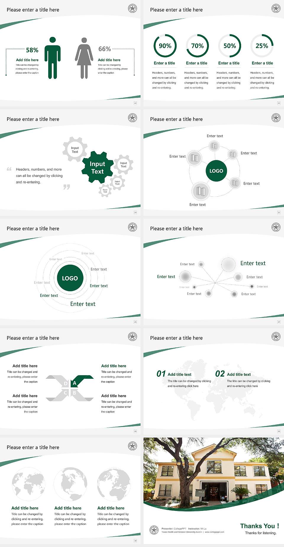 Texas Health and Science University-Austin Course/Courseware Creation PPT Template4:3 ratio PPT effect preview image4