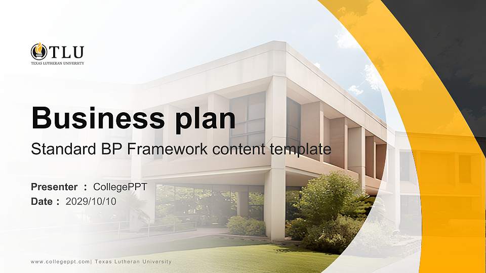 Texas Lutheran University Competition/Entrepreneurship Contest PPT Template16:9 ratio PPT effect preview image