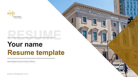 New England Conservatory of Music Resume PPT Template