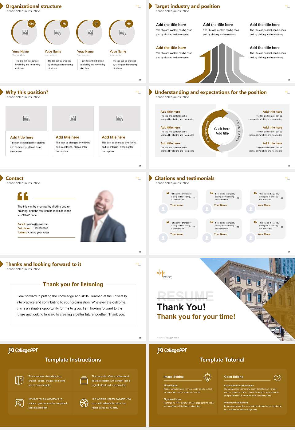 New England Conservatory of Music Resume PPT Template16:9 ratio PPT effect preview image4