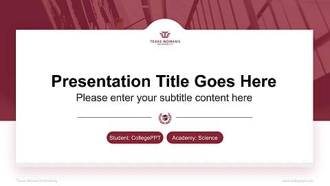 Texas Woman’S University National Scholarship Defense PPT Template