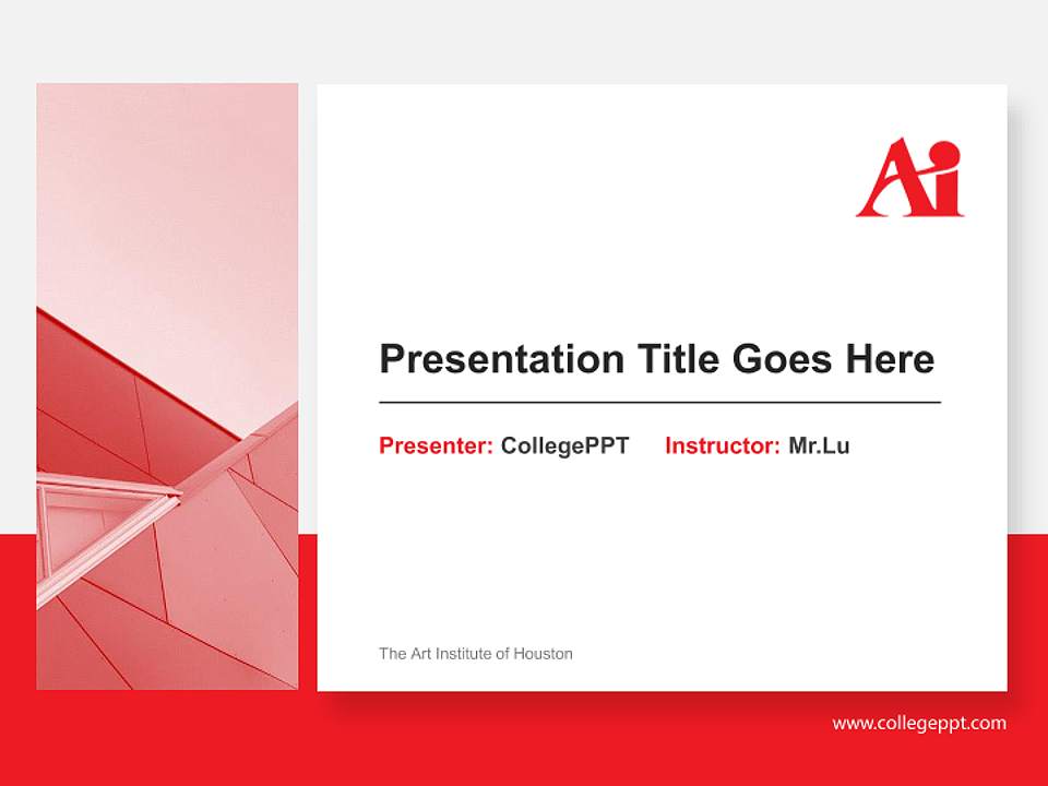 The Art Institute of Houston General Purpose PPT Template4:3 ratio PPT effect preview image6