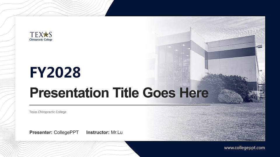 Texas Chiropractic College Academic Presentation/Research Findings Report PPT Template16:9 ratio PPT effect preview image