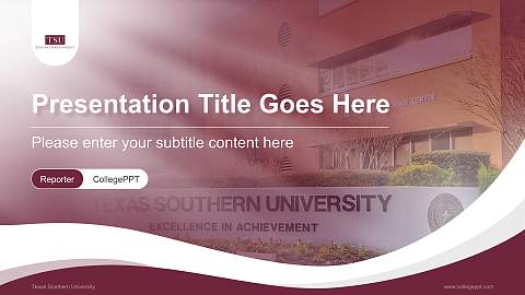 Texas Southern University Lecture Sharing and Networking Event PPT Template