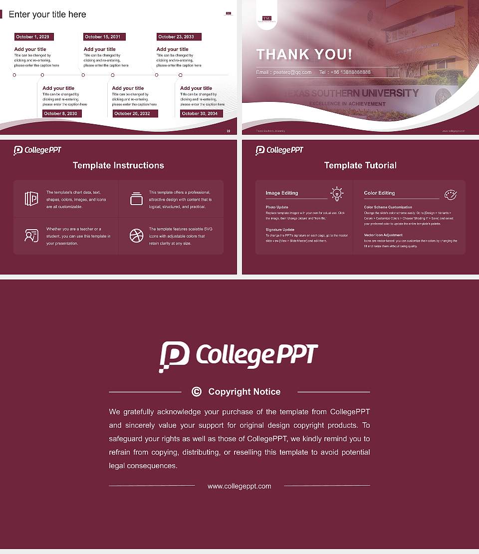 Texas Southern University Lecture Sharing and Networking Event PPT Template16:9 ratio PPT effect preview image4