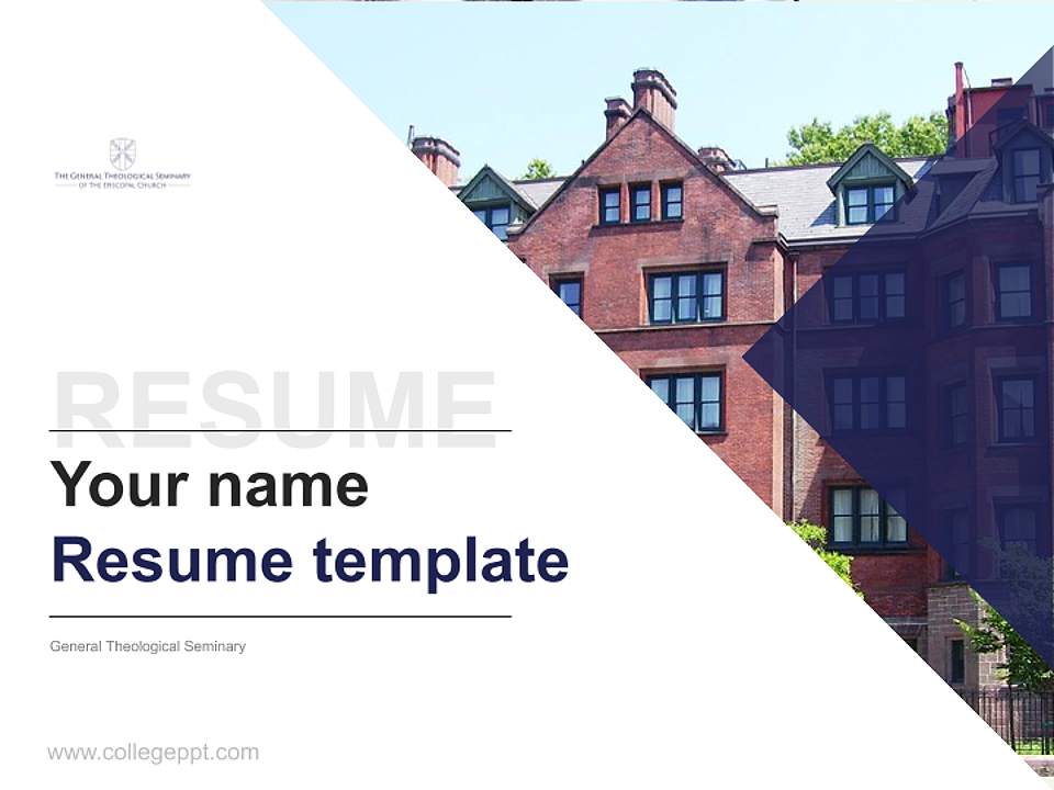 General Theological Seminary Resume PPT Template4:3 ratio PPT effect preview image5