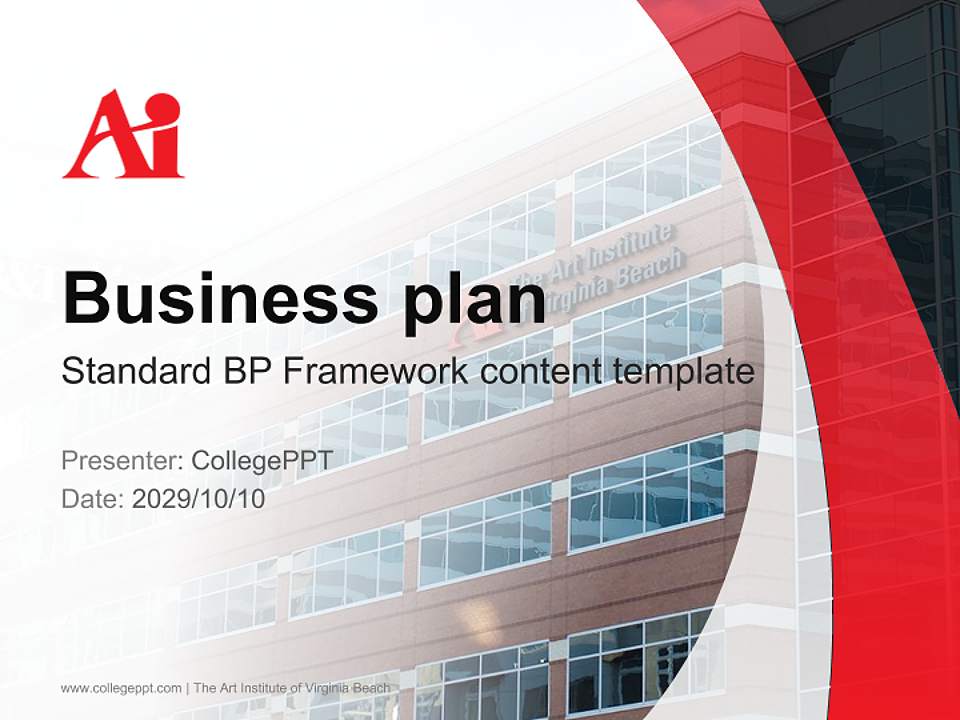 The Art Institute of Virginia Beach Competition/Entrepreneurship Contest PPT Template4:3 ratio PPT effect preview image9