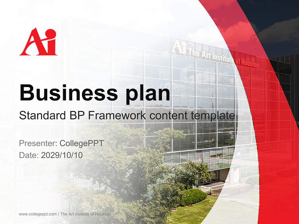 The Art Institute of Houston Competition/Entrepreneurship Contest PPT Template4:3 ratio PPT effect preview image9