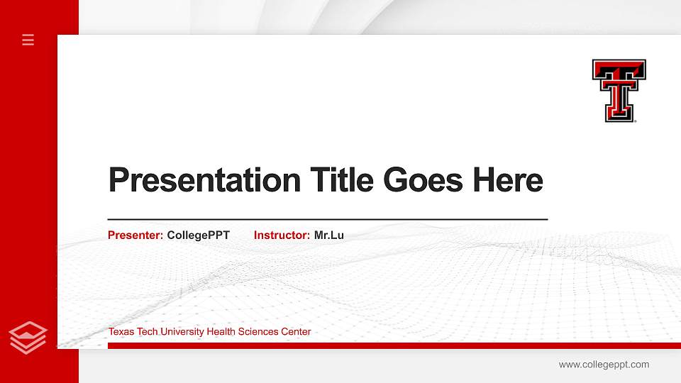 Texas Tech University Health Sciences Center Thesis Proposal/Graduation Defense PPT Template16:9 ratio PPT effect preview image