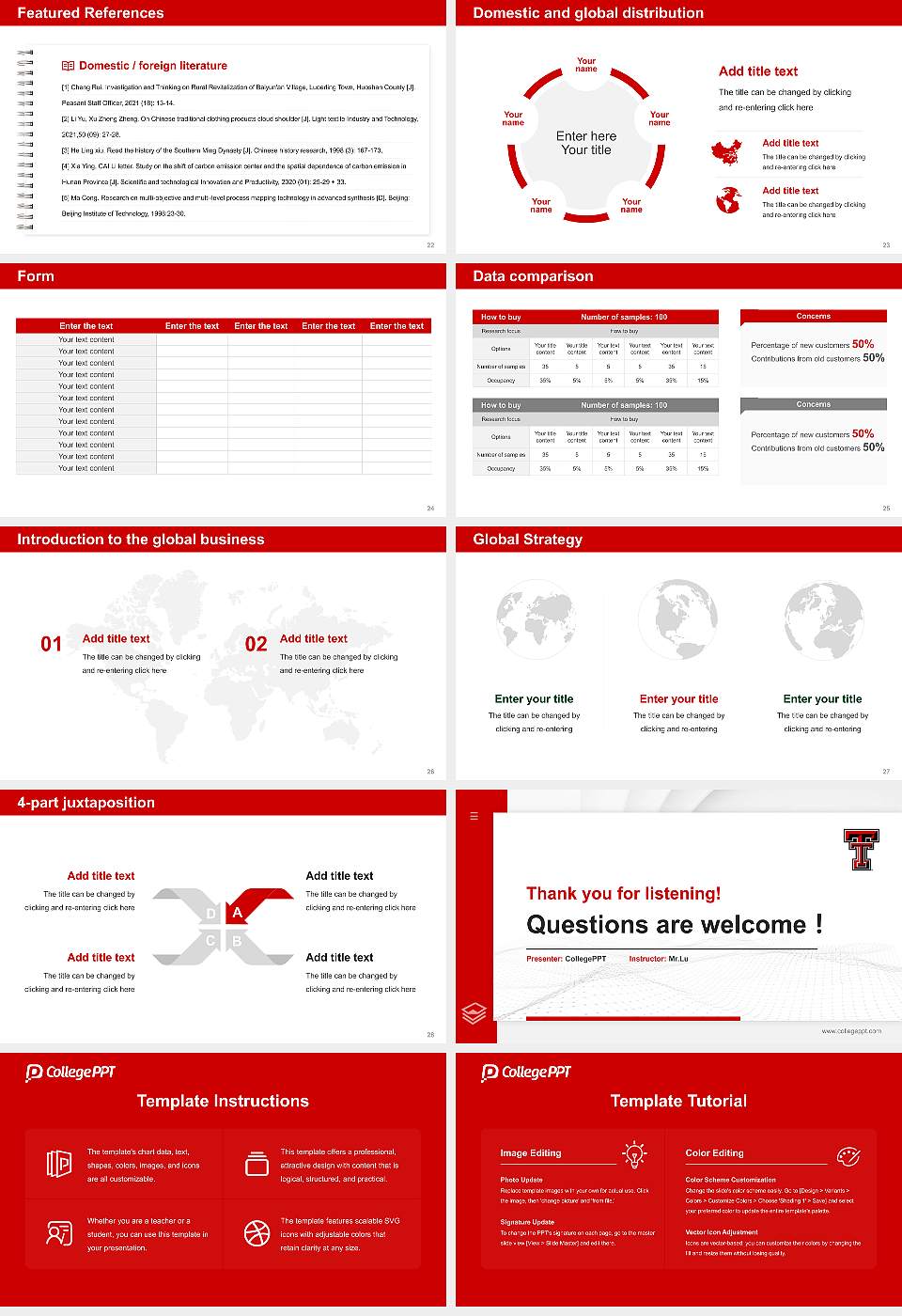 Texas Tech University Health Sciences Center Thesis Proposal/Graduation Defense PPT Template16:9 ratio PPT effect preview image4