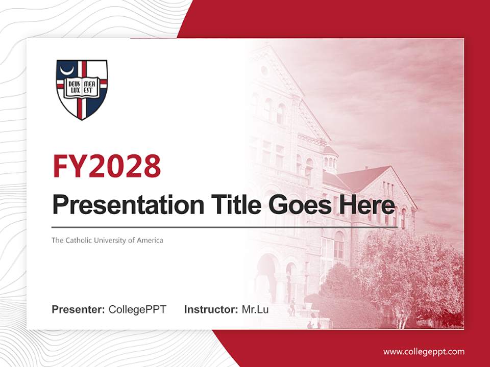 The Catholic University of America Academic Presentation/Research Findings Report PPT Template4:3 ratio PPT effect preview image5