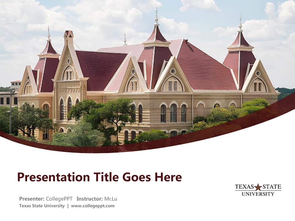 Texas State University Course/Courseware Creation PPT Template4:3 ratio PPT effect preview image5