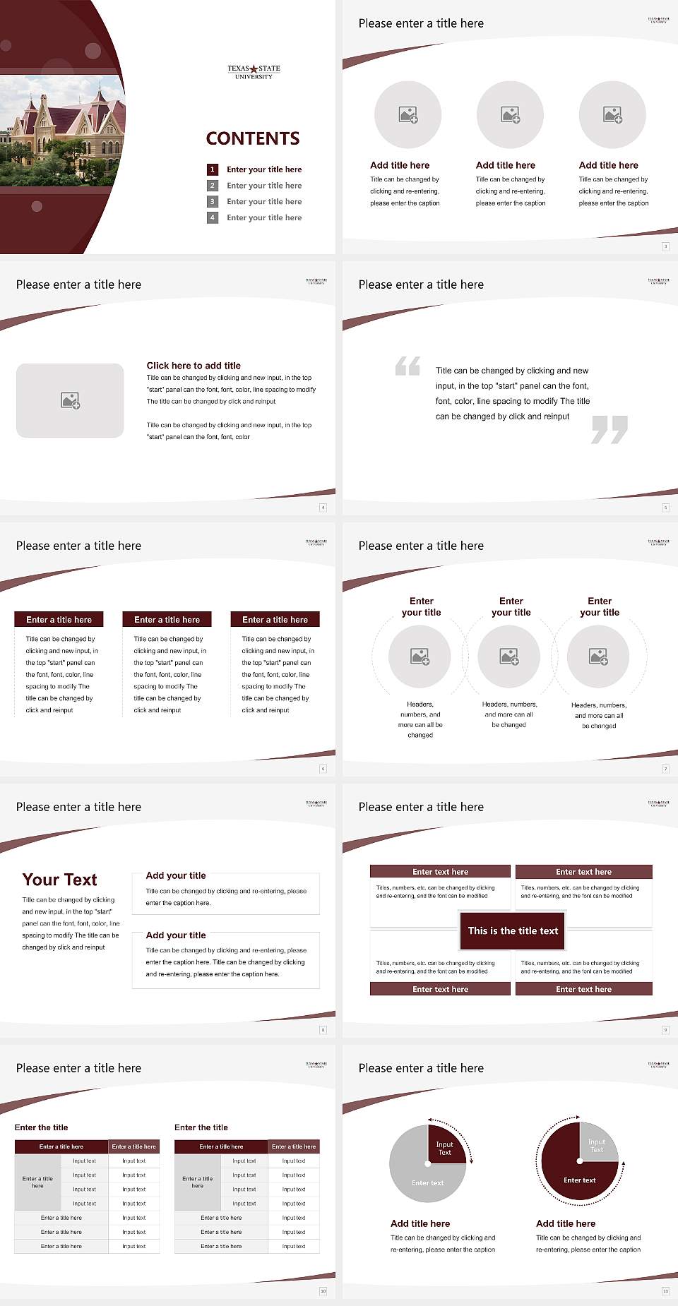 Texas State University Course/Courseware Creation PPT Template4:3 ratio PPT effect preview image2