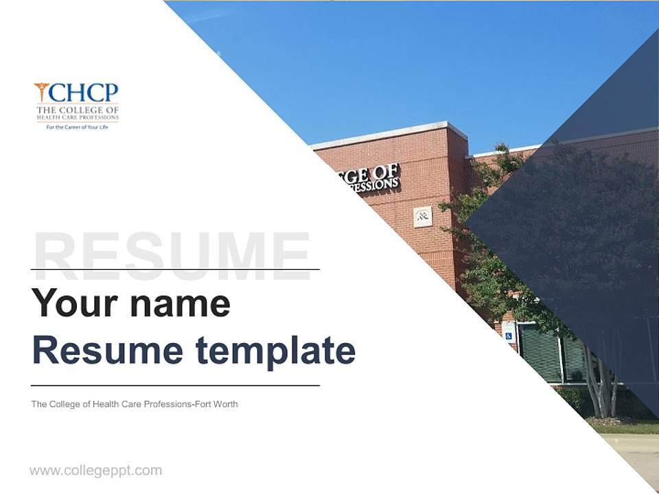 The College of Health Care Professions-Fort Worth Resume PPT Template4:3 ratio PPT effect preview image5