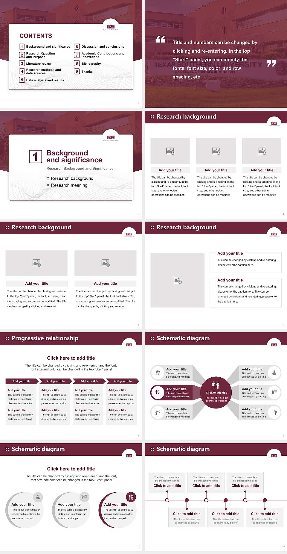 Texas Southern University Graduation Thesis Defense PPT Template4:3 ratio PPT effect preview image2