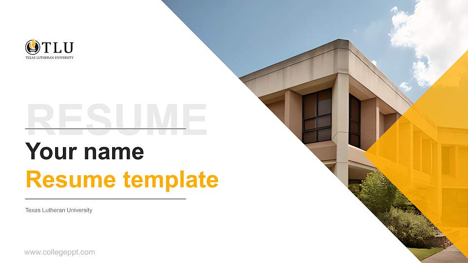 Texas Lutheran University Resume PPT Template16:9 ratio PPT effect preview image