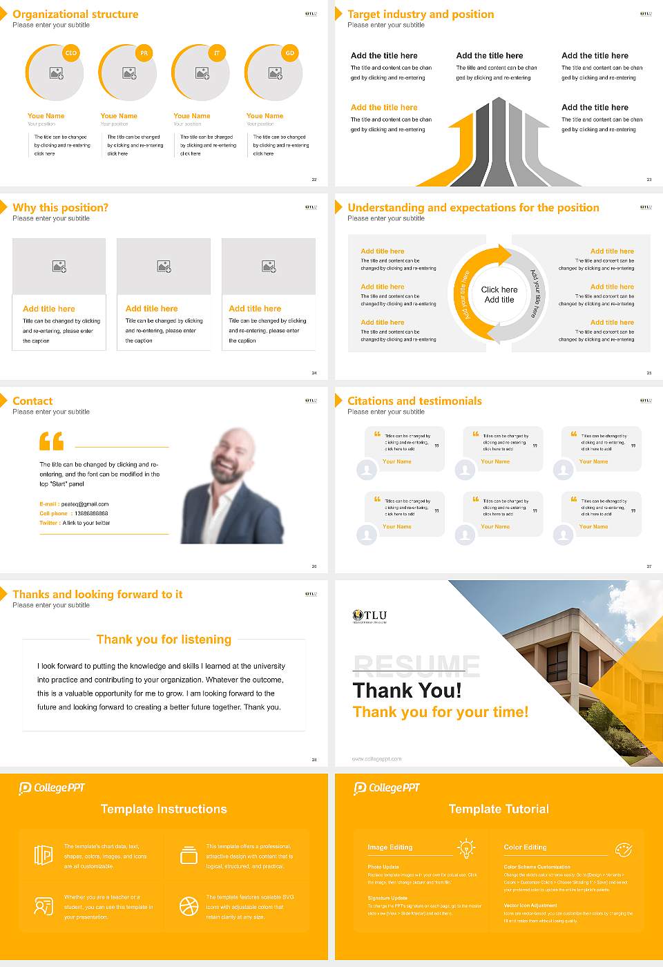Texas Lutheran University Resume PPT Template16:9 ratio PPT effect preview image4