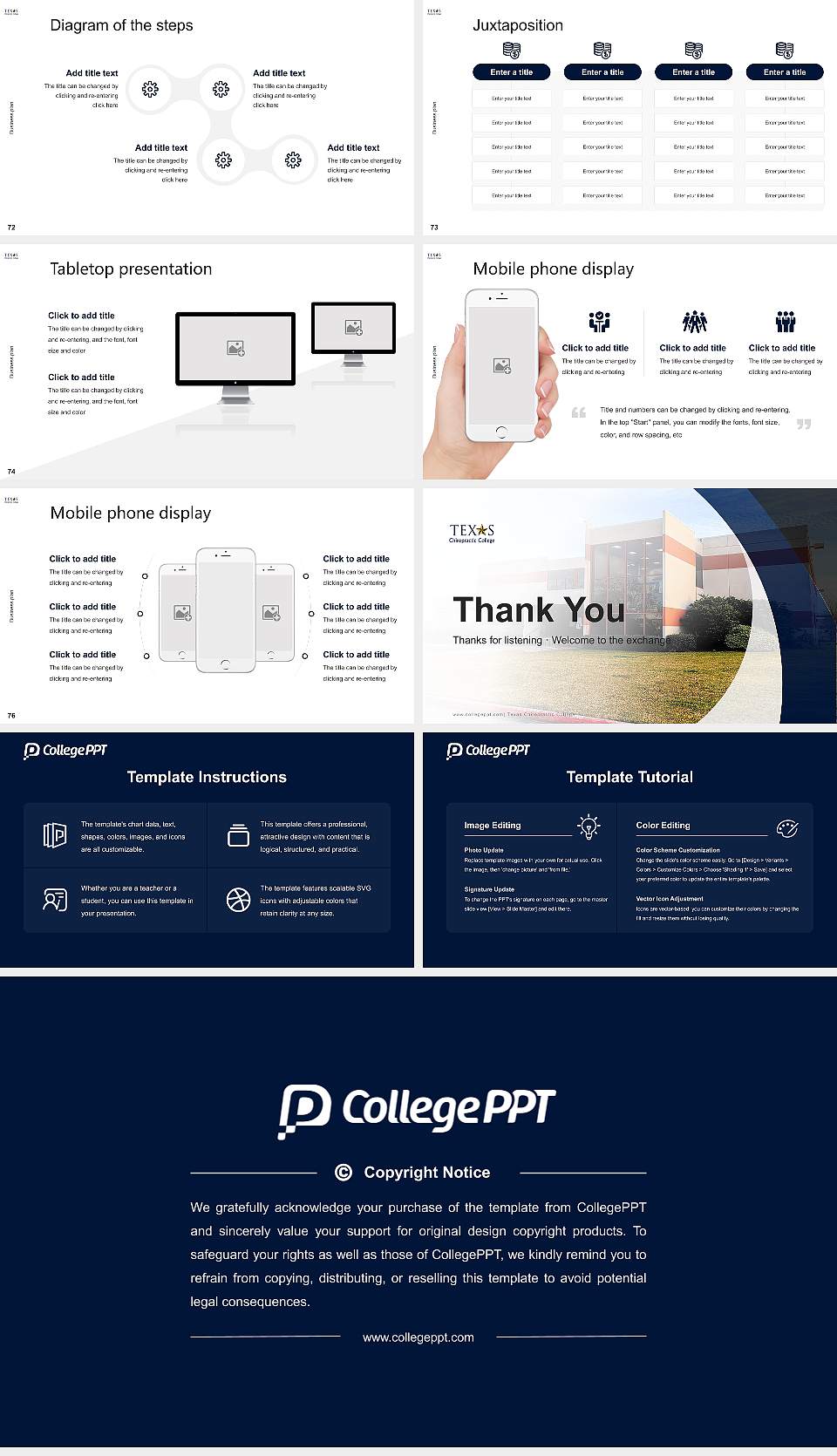 Texas Chiropractic College Competition/Entrepreneurship Contest PPT Template16:9 ratio PPT effect preview image9