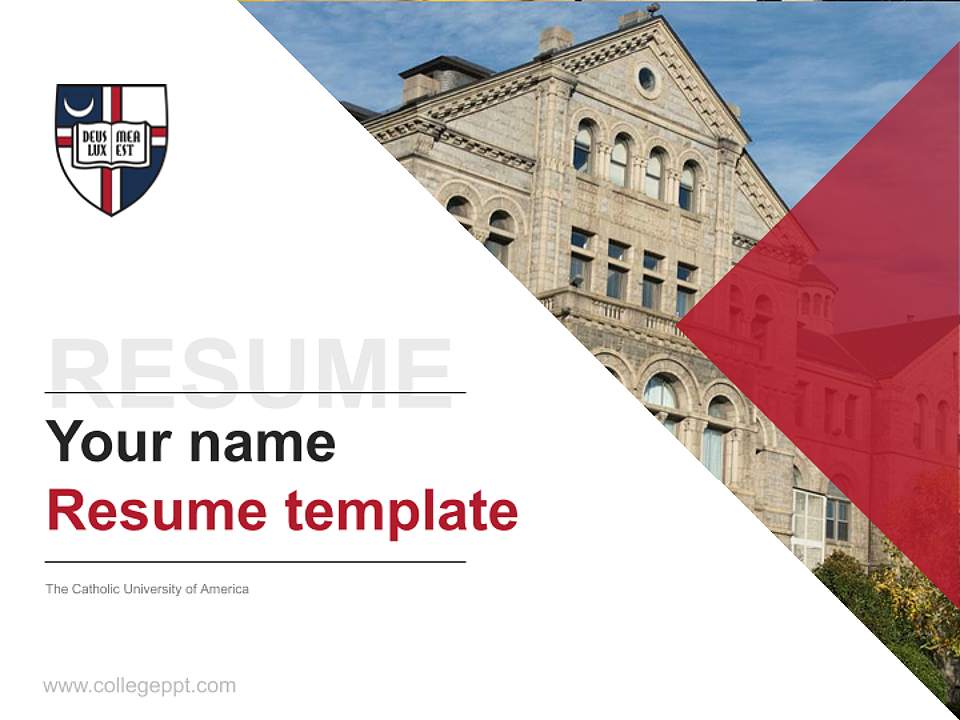 The Catholic University of America Resume PPT Template4:3 ratio PPT effect preview image5