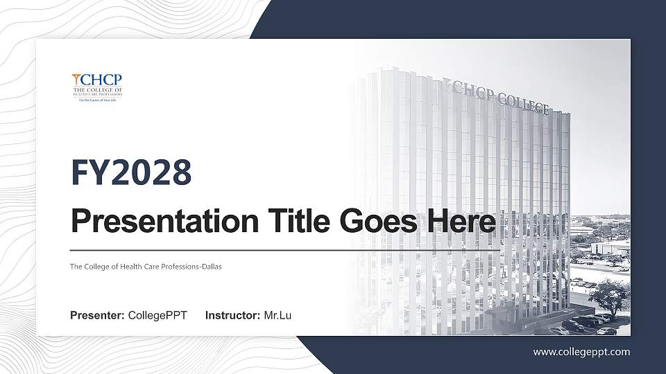 The College of Health Care Professions-Dallas Academic Presentation/Research Findings Report PPT Template16:9 ratio PPT effect preview image