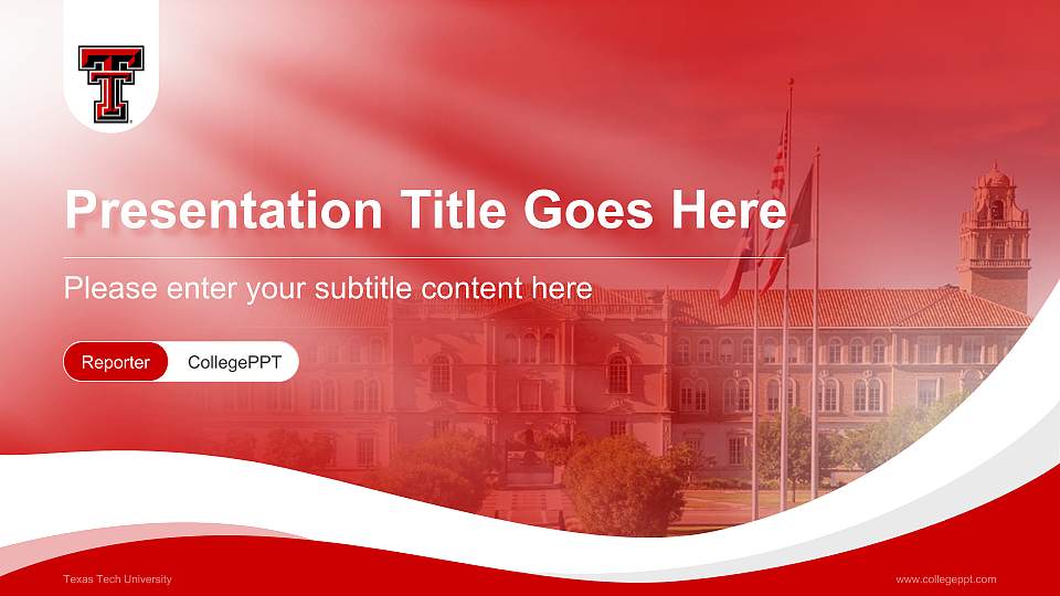 Texas Tech University Lecture Sharing and Networking Event PPT Template16:9 ratio PPT effect preview image