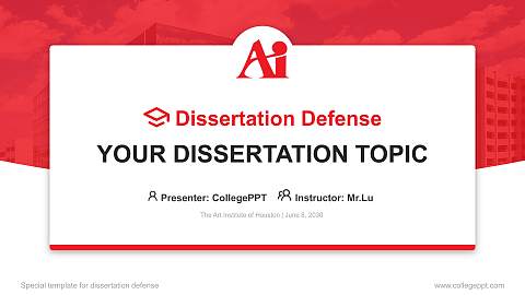 The Art Institute of Houston Graduation Thesis Defense PPT Template