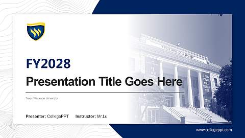 Texas Wesleyan University Academic Presentation/Research Findings Report PPT Template