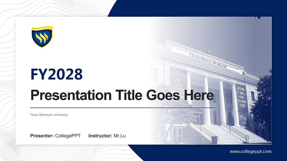 Texas Wesleyan University Academic Presentation/Research Findings Report PPT Template16:9 ratio PPT effect preview image