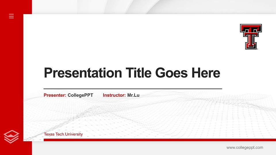 Texas Tech University Thesis Proposal/Graduation Defense PPT Template16:9 ratio PPT effect preview image