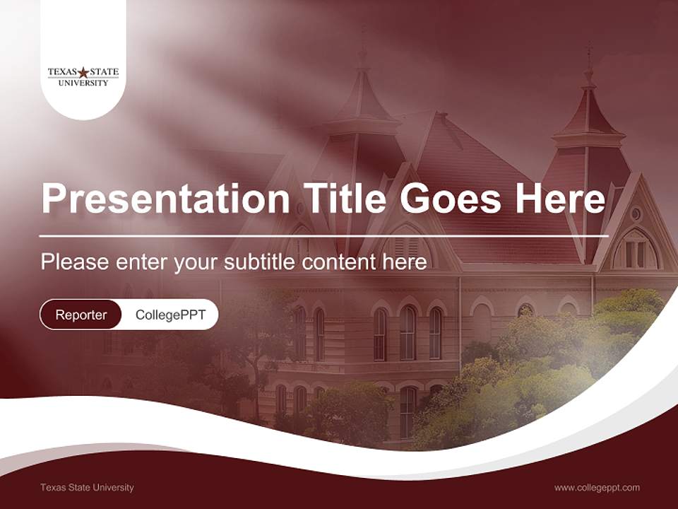 Texas State University Lecture Sharing and Networking Event PPT Template4:3 ratio PPT effect preview image4