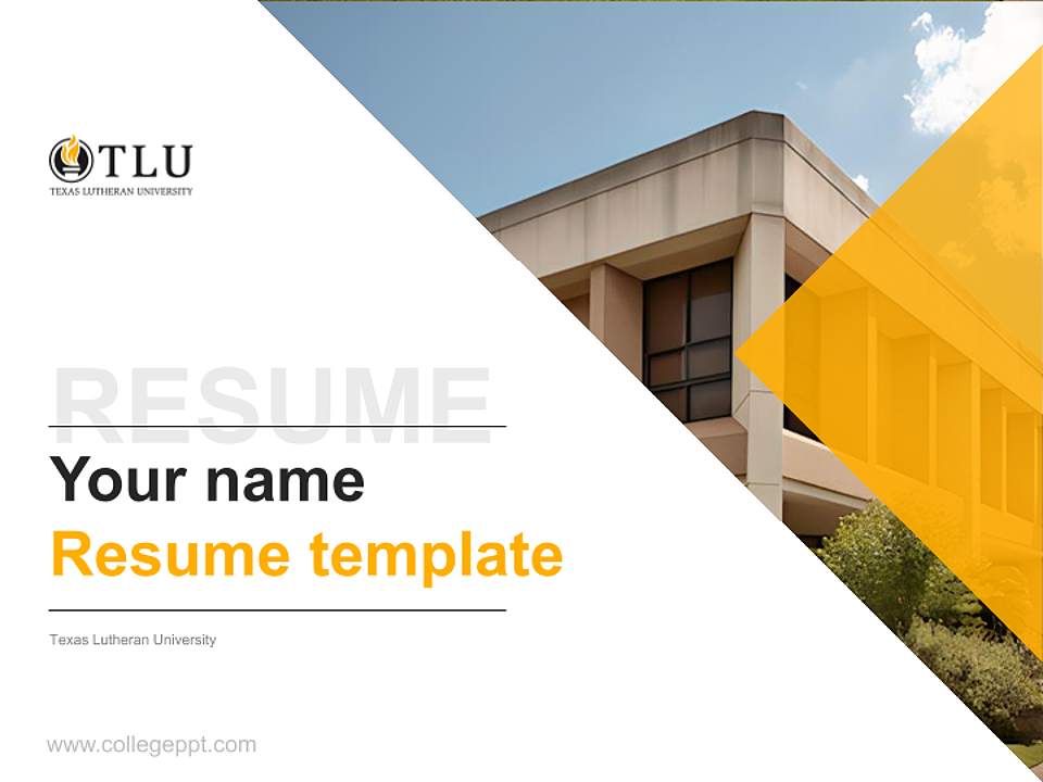 Texas Lutheran University Resume PPT Template4:3 ratio PPT effect preview image5