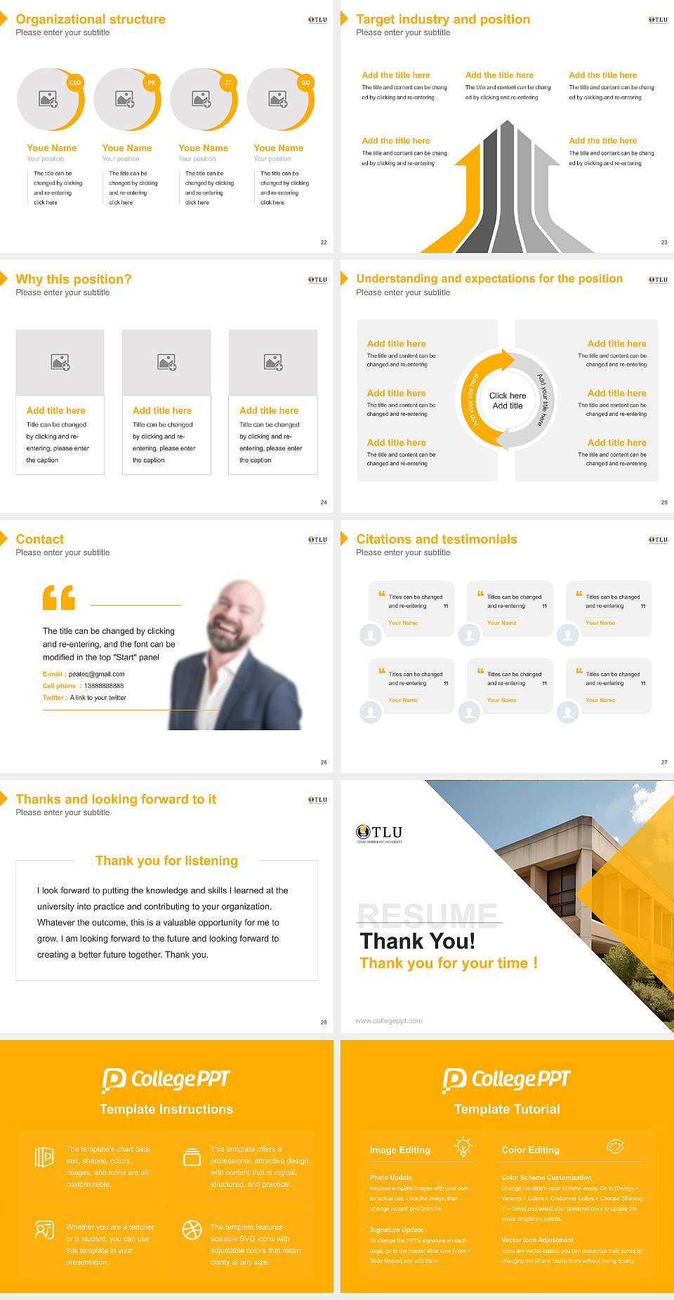 Texas Lutheran University Resume PPT Template4:3 ratio PPT effect preview image4