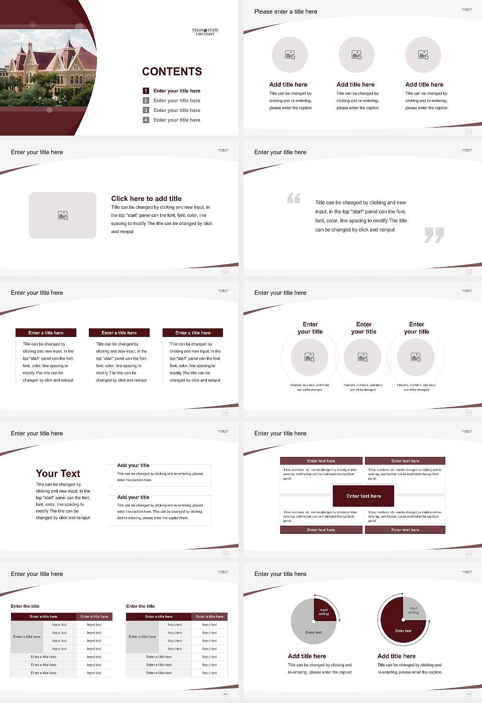 Texas State University Course/Courseware Creation PPT Template16:9 ratio PPT effect preview image2