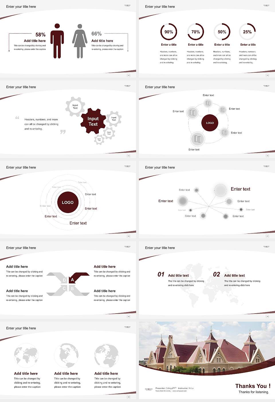 Texas State University Course/Courseware Creation PPT Template16:9 ratio PPT effect preview image4