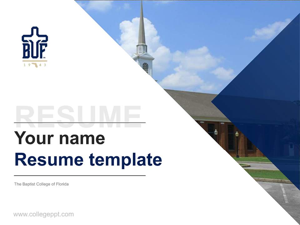 The Baptist College of Florida Resume PPT Template4:3 ratio PPT effect preview image5