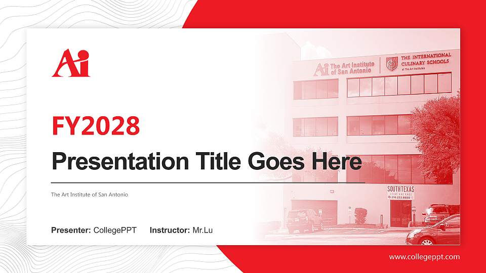 The Art Institute of San Antonio Academic Presentation/Research Findings Report PPT Template16:9 ratio PPT effect preview image