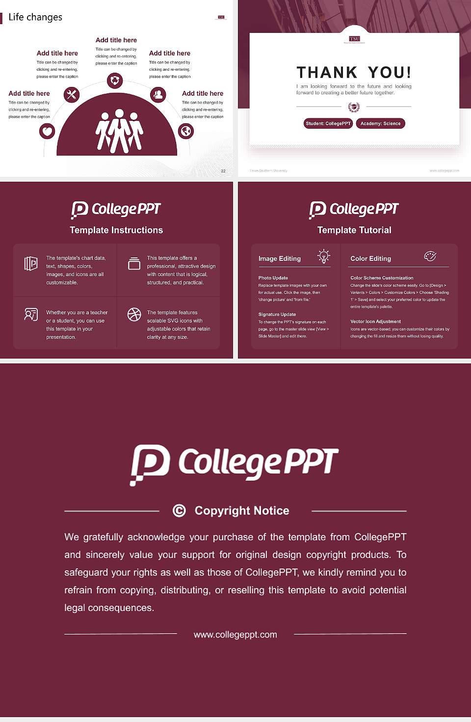 Texas Southern University National Scholarship Defense PPT Template4:3 ratio PPT effect preview image4