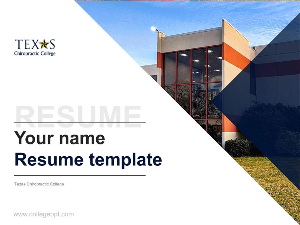 Texas Chiropractic College Resume PPT Template4:3 ratio PPT effect preview image5