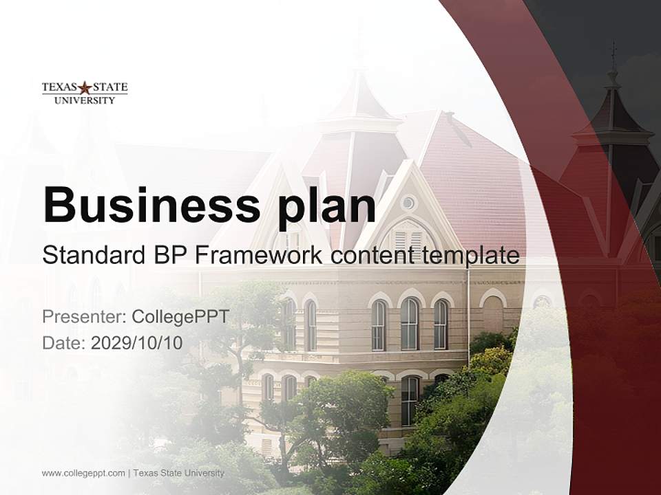 Texas State University Competition/Entrepreneurship Contest PPT Template4:3 ratio PPT effect preview image9