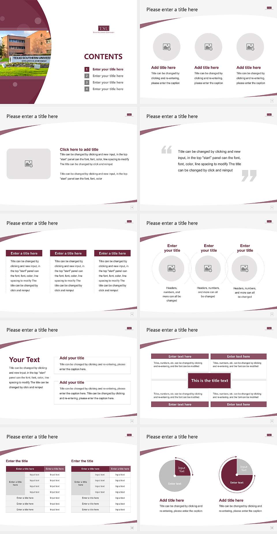 Texas Southern University Course/Courseware Creation PPT Template4:3 ratio PPT effect preview image2