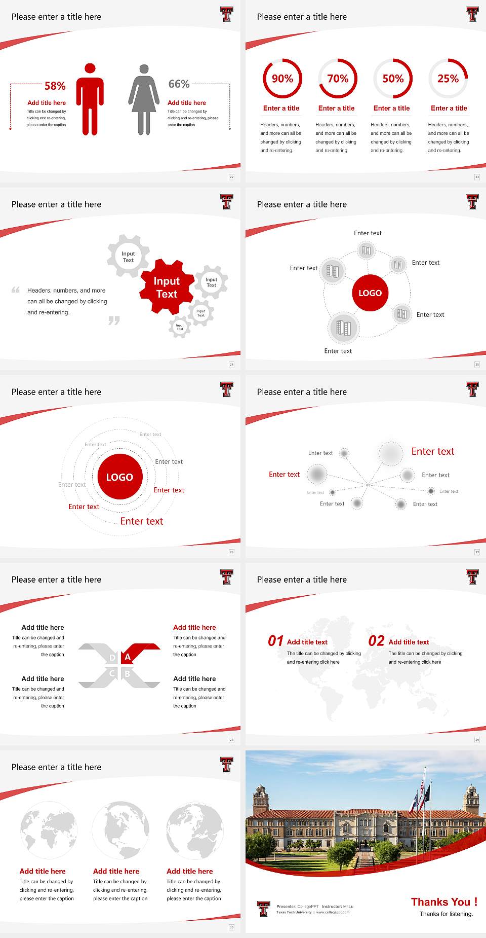 Texas Tech University Course/Courseware Creation PPT Template4:3 ratio PPT effect preview image4