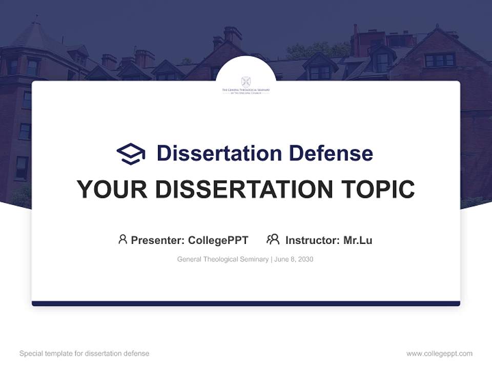 General Theological Seminary Graduation Thesis Defense PPT Template4:3 ratio PPT effect preview image7