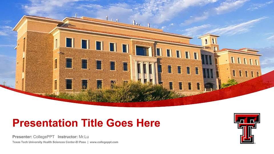Texas Tech University Health Sciences Center-El Paso Course/Courseware Creation PPT Template16:9 ratio PPT effect preview image