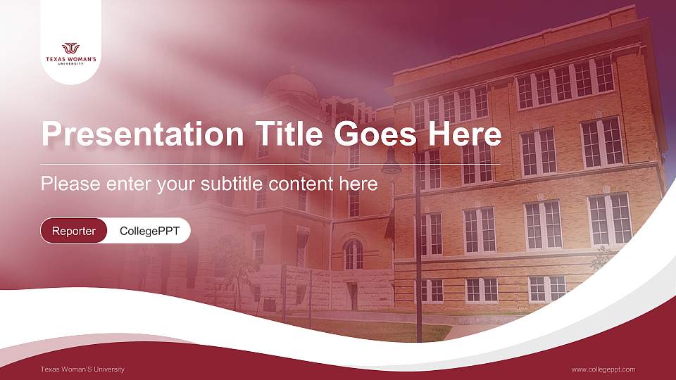 Texas Woman’S University Lecture Sharing and Networking Event PPT Template16:9 ratio PPT effect preview image