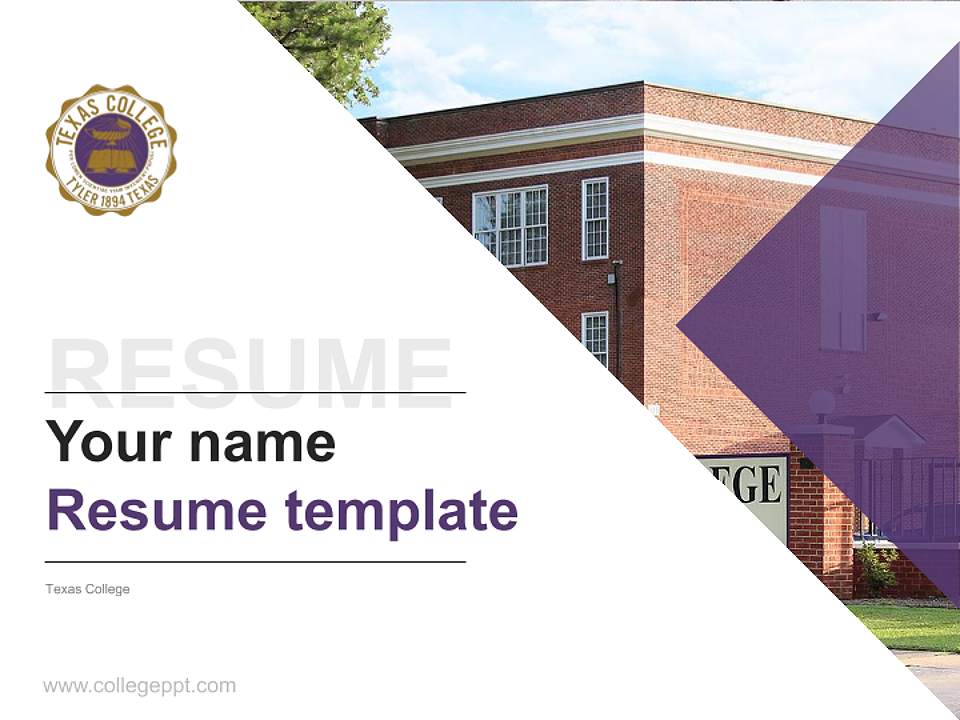 Texas College Resume PPT Template4:3 ratio PPT effect preview image5