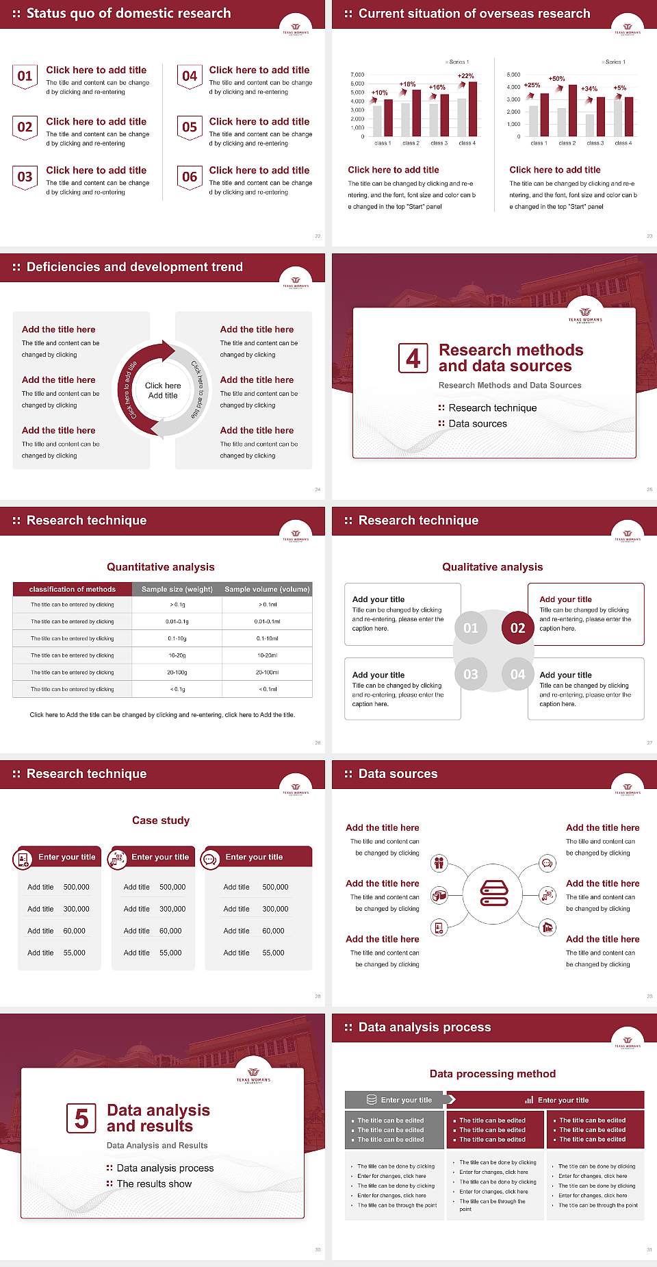 Texas Woman’S University Graduation Thesis Defense PPT Template4:3 ratio PPT effect preview image4